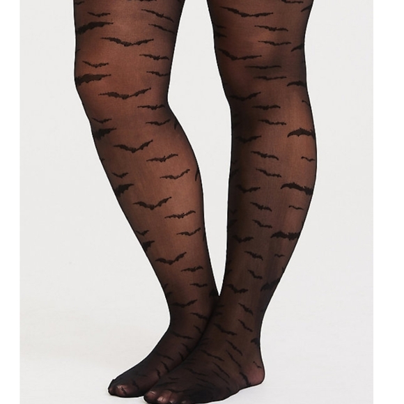 Nwt Torrid 3x4x Black Bat Tights 